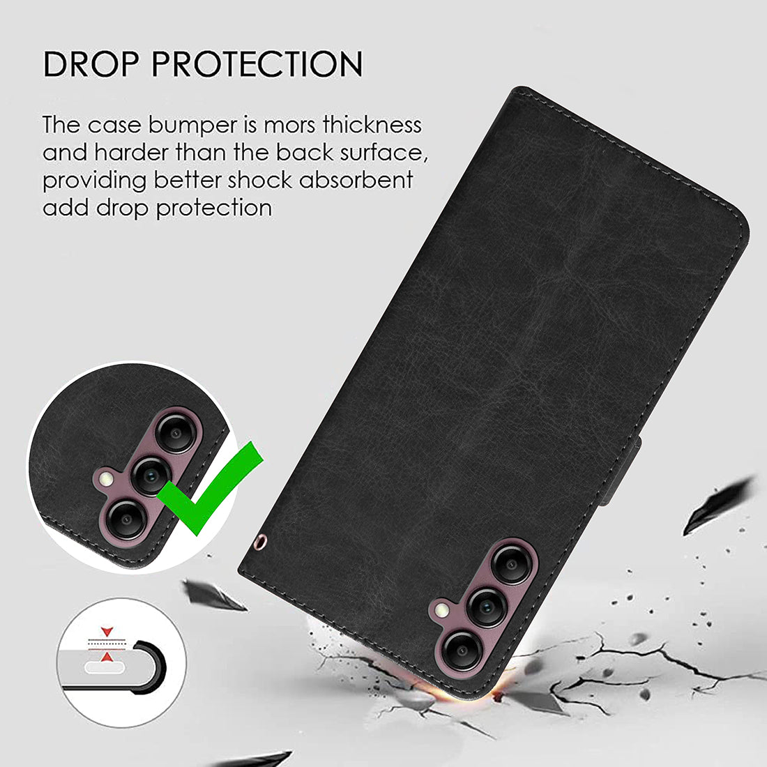 Premium Wallet Flip Cover for Samsung Galaxy A14 5G / 4G