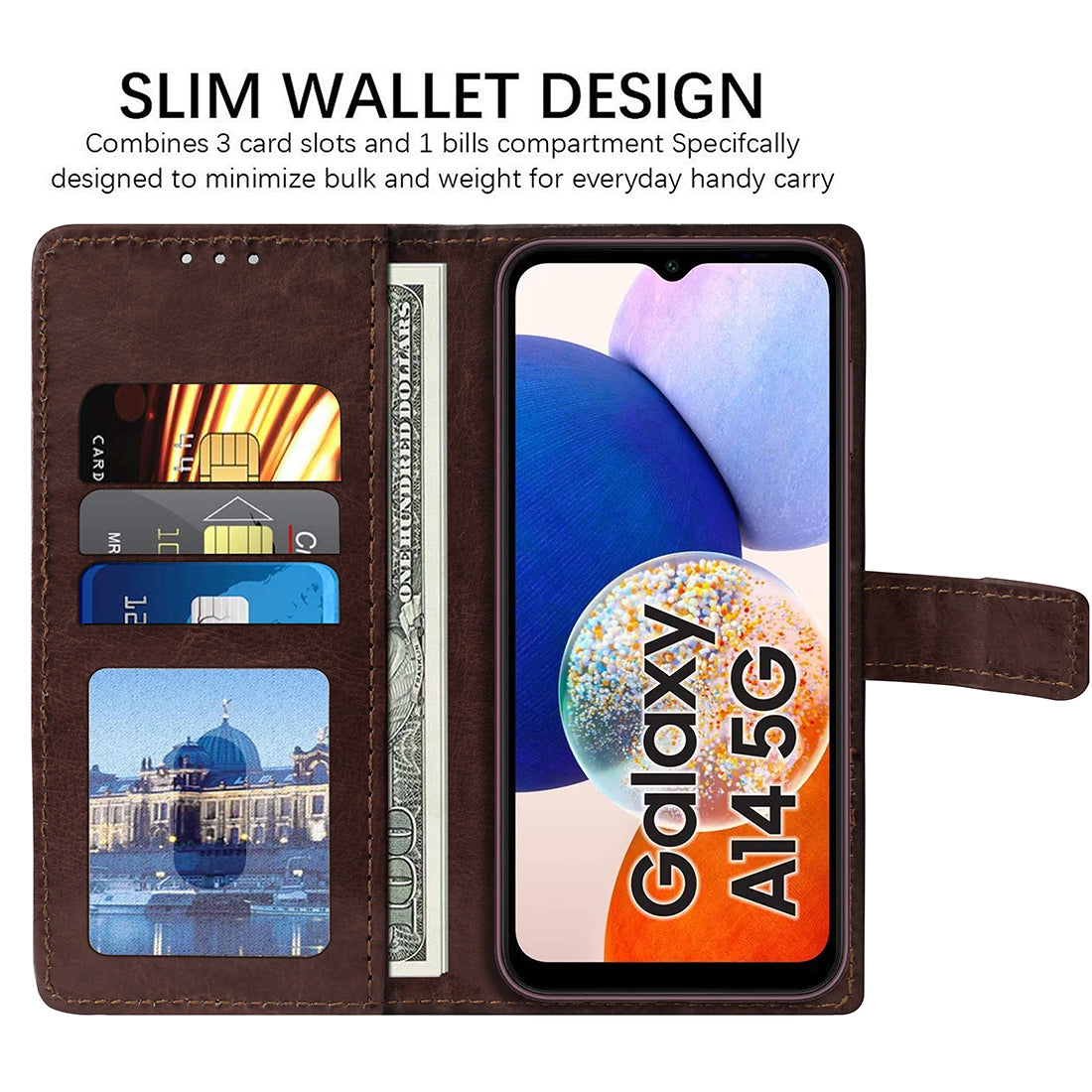 Premium Wallet Flip Cover for Samsung Galaxy A14 5G / 4G