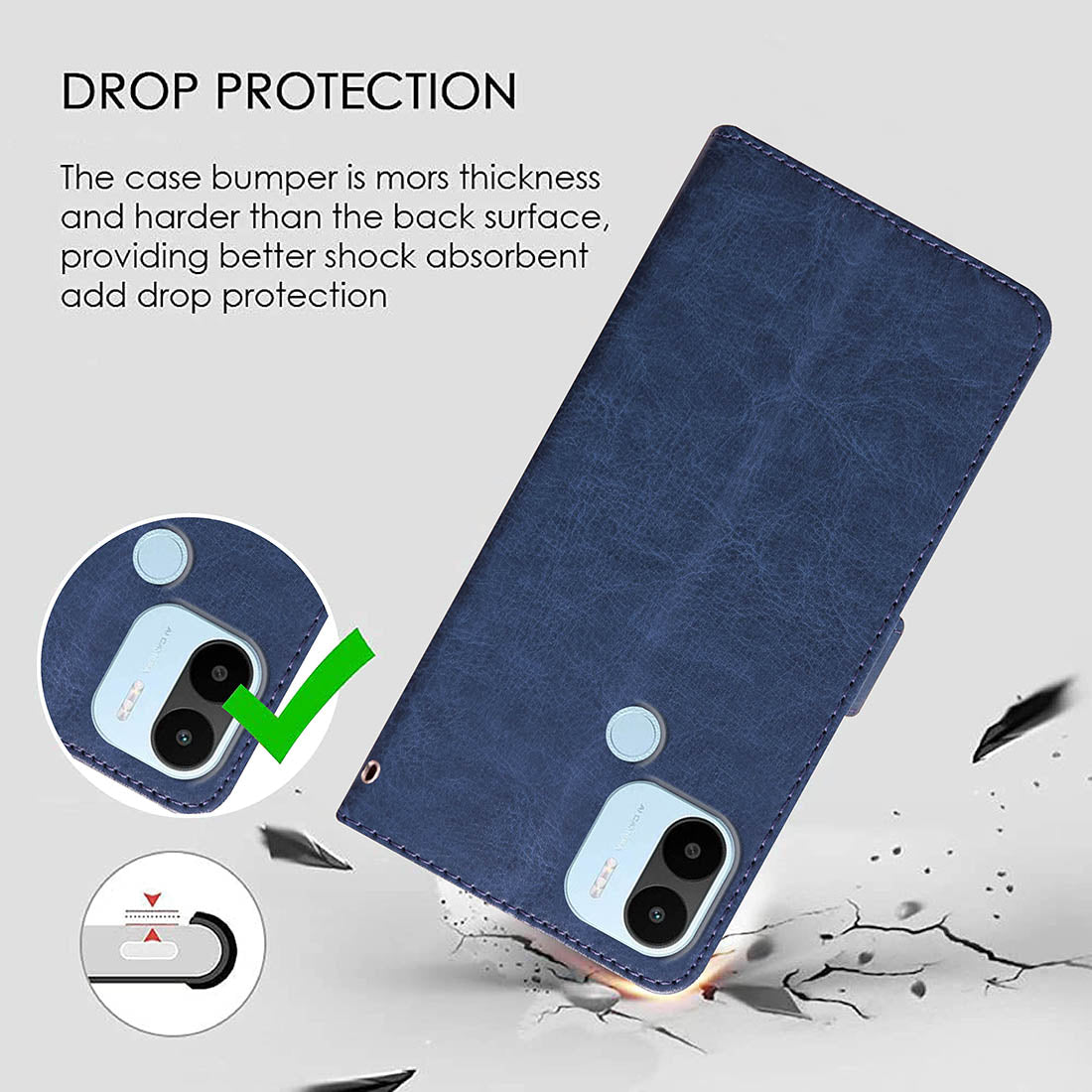 Premium Wallet Flip Cover for Mi Redmi A1 Plus / A2 Plus / Poco C50 / C51