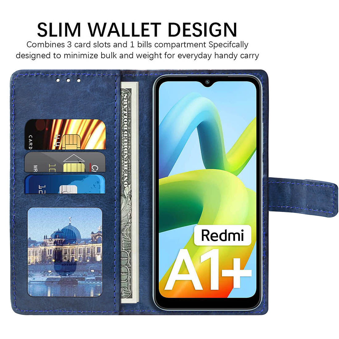 Premium Wallet Flip Cover for Mi Redmi A1 Plus / A2 Plus / Poco C50 / C51