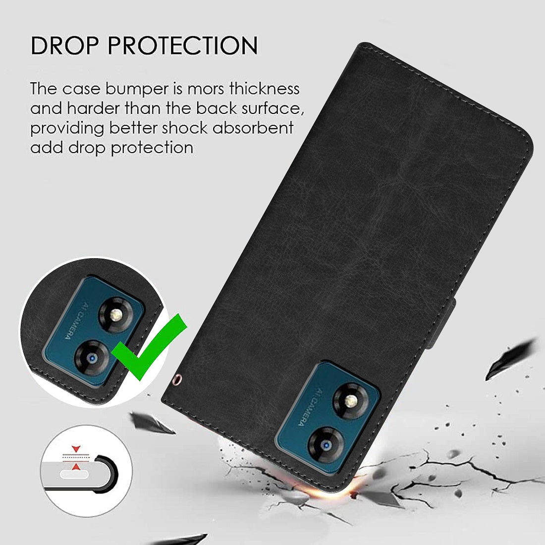 Premium Wallet Flip Cover for Motorola Moto E13 4G