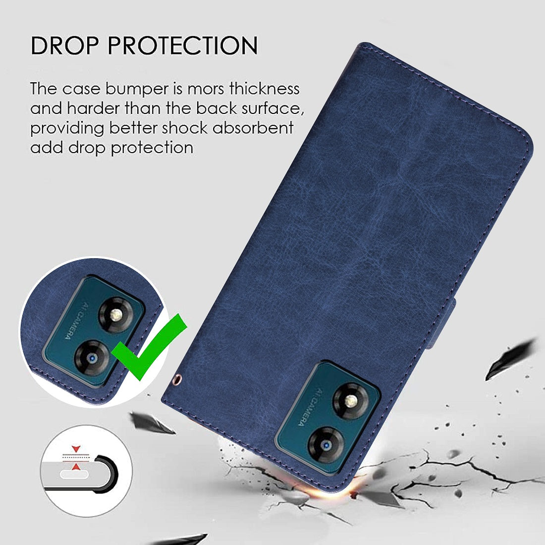 Premium Wallet Flip Cover for Motorola Moto E13 4G