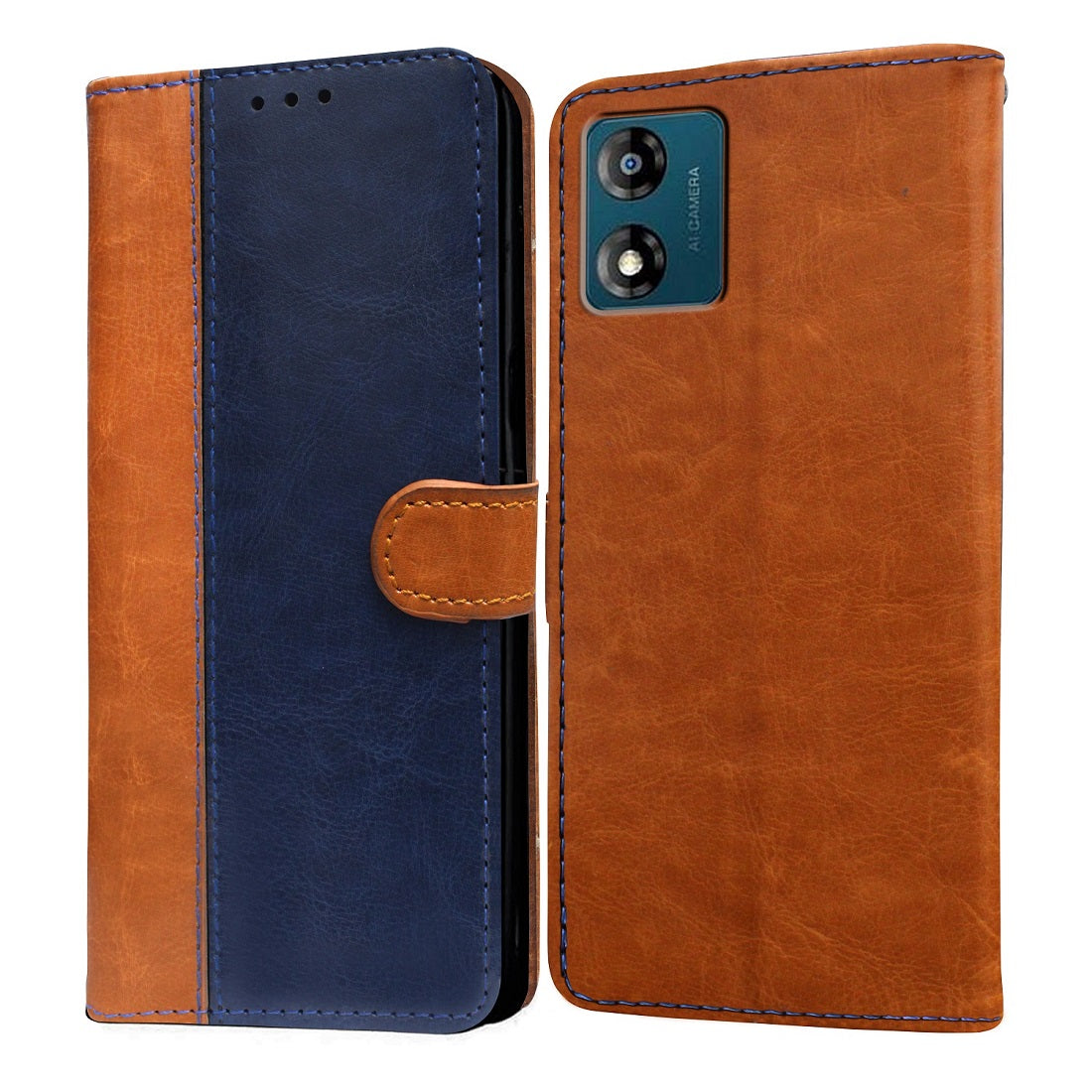 Motorola E13 Case Leather Wallet Flip Moto E13 Phone Cover Card Holder  Stand