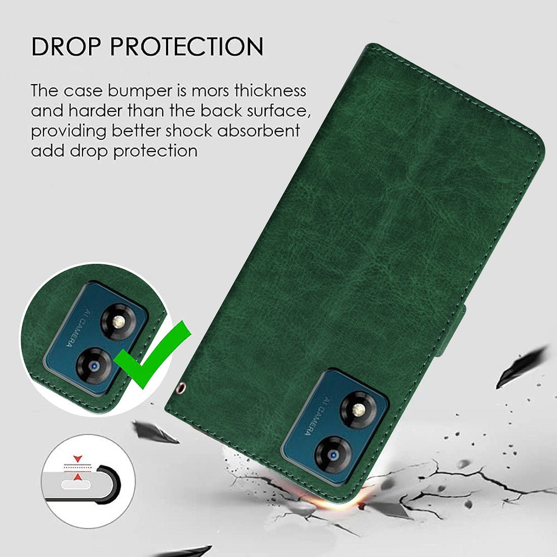 Premium Wallet Flip Cover for Motorola Moto E13 4G