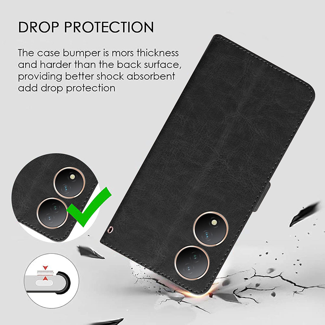 Premium Wallet Flip Cover for Vivo Y100 5G / T2 5G