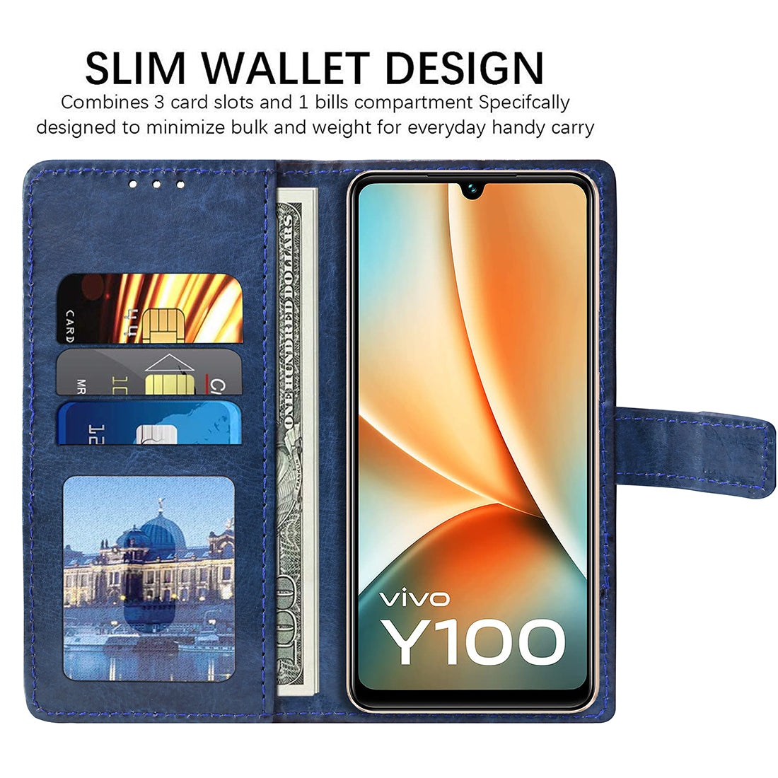Premium Wallet Flip Cover for Vivo Y100 5G / T2 5G
