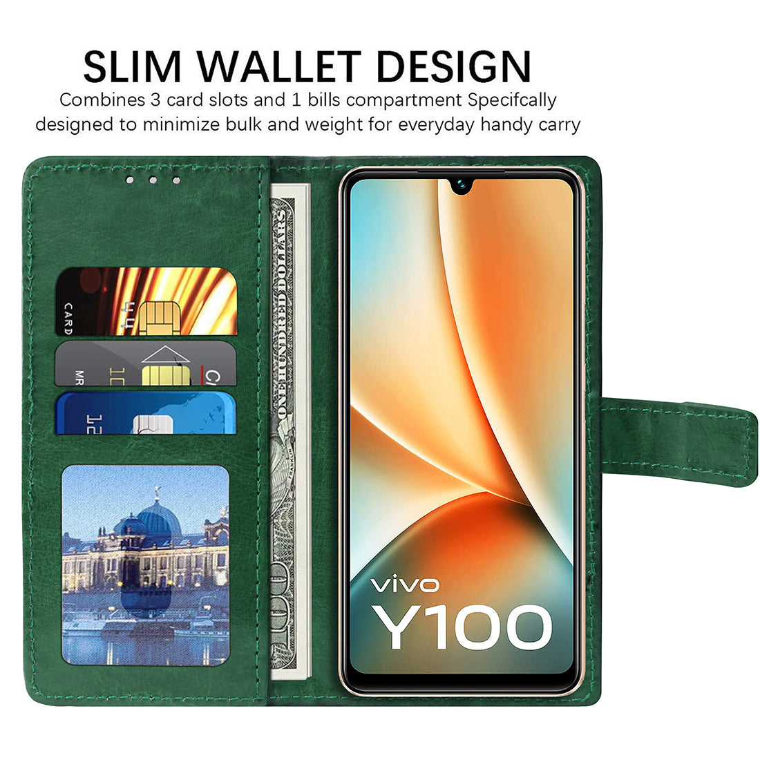 Premium Wallet Flip Cover for Vivo Y100 5G / T2 5G