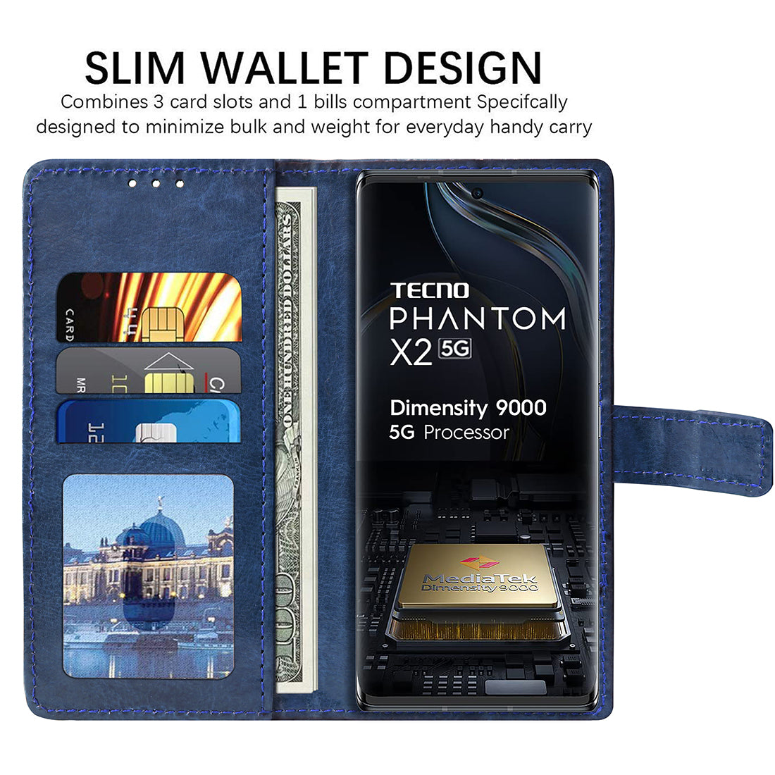 Premium Wallet Flip Cover for Tecno Phantom X2 5G