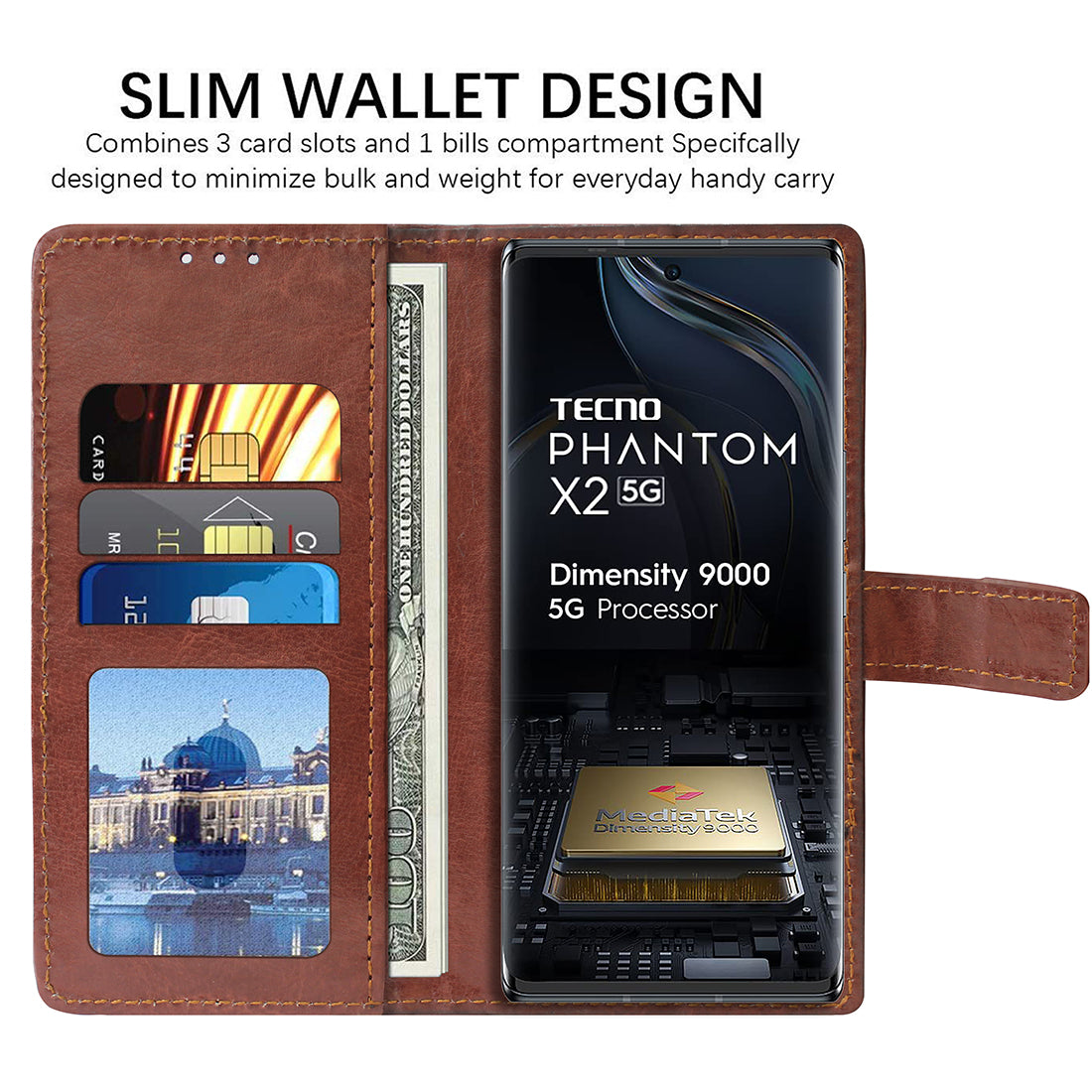 Premium Wallet Flip Cover for Tecno Phantom X2 5G