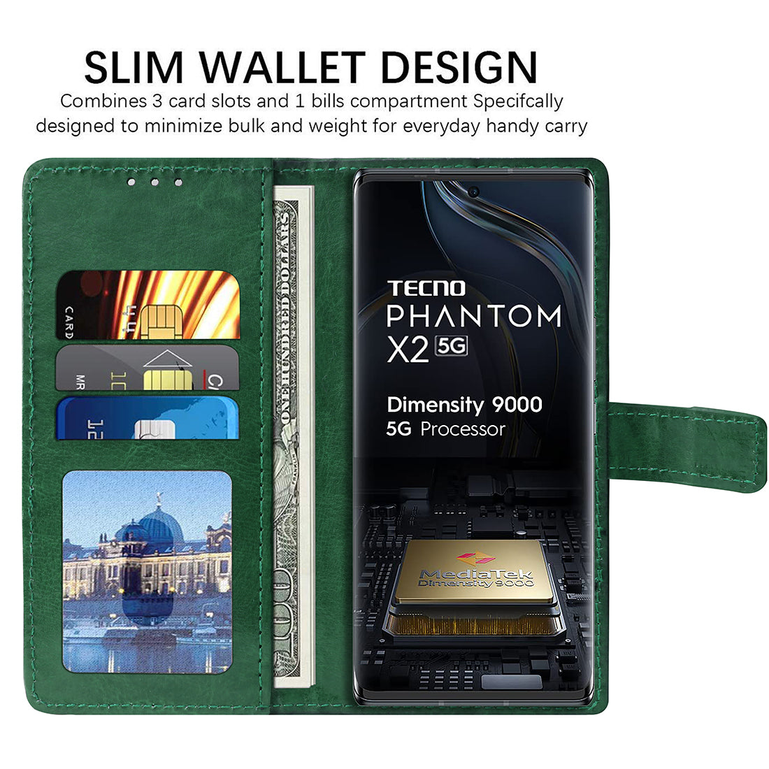 Premium Wallet Flip Cover for Tecno Phantom X2 5G