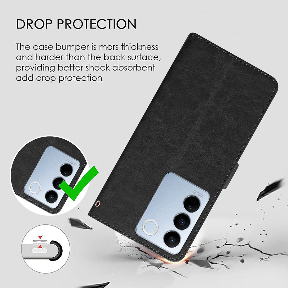 Premium Wallet Flip Cover for Vivo V27 5G / V27 Pro 5G