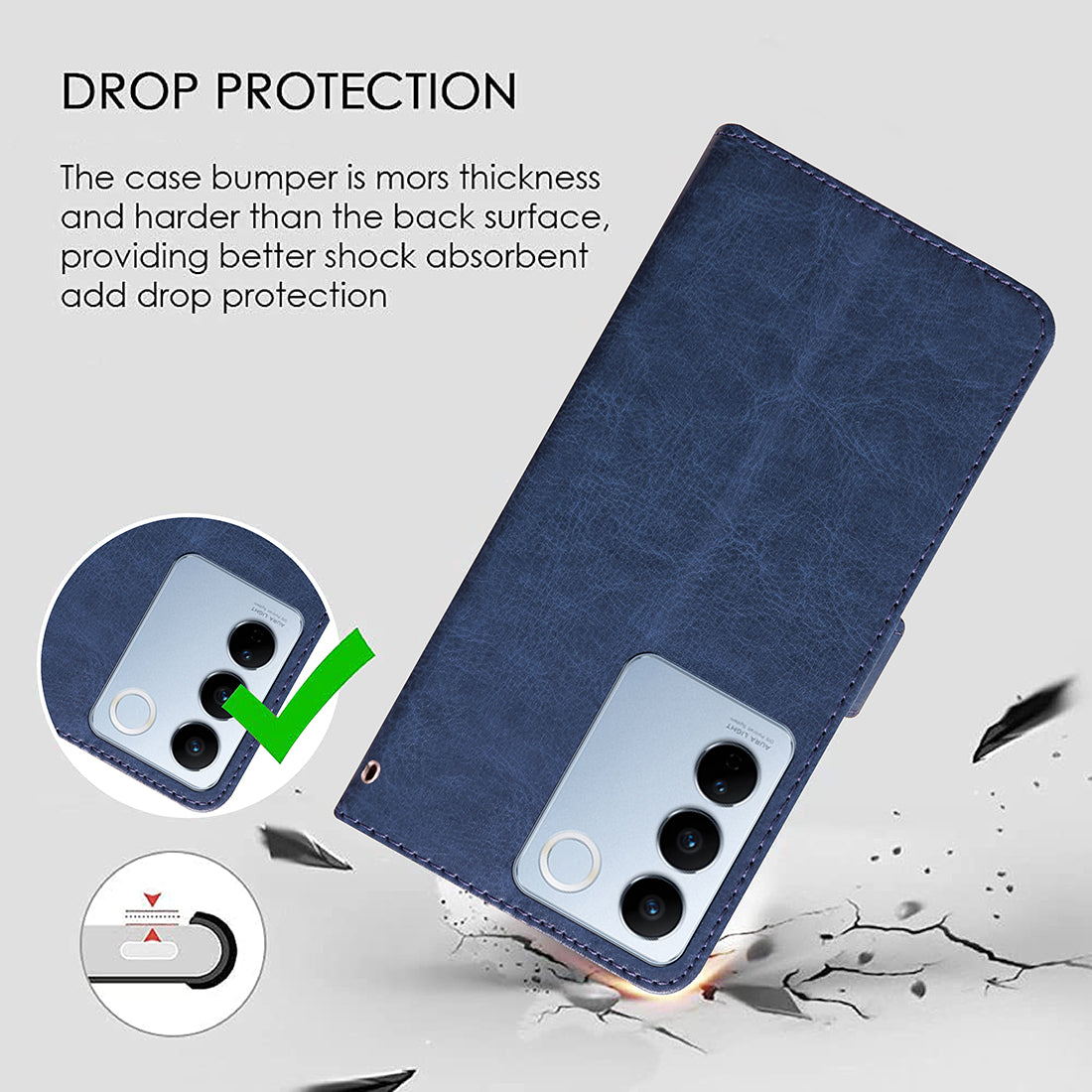 Premium Wallet Flip Cover for Vivo V27 5G / V27 Pro 5G