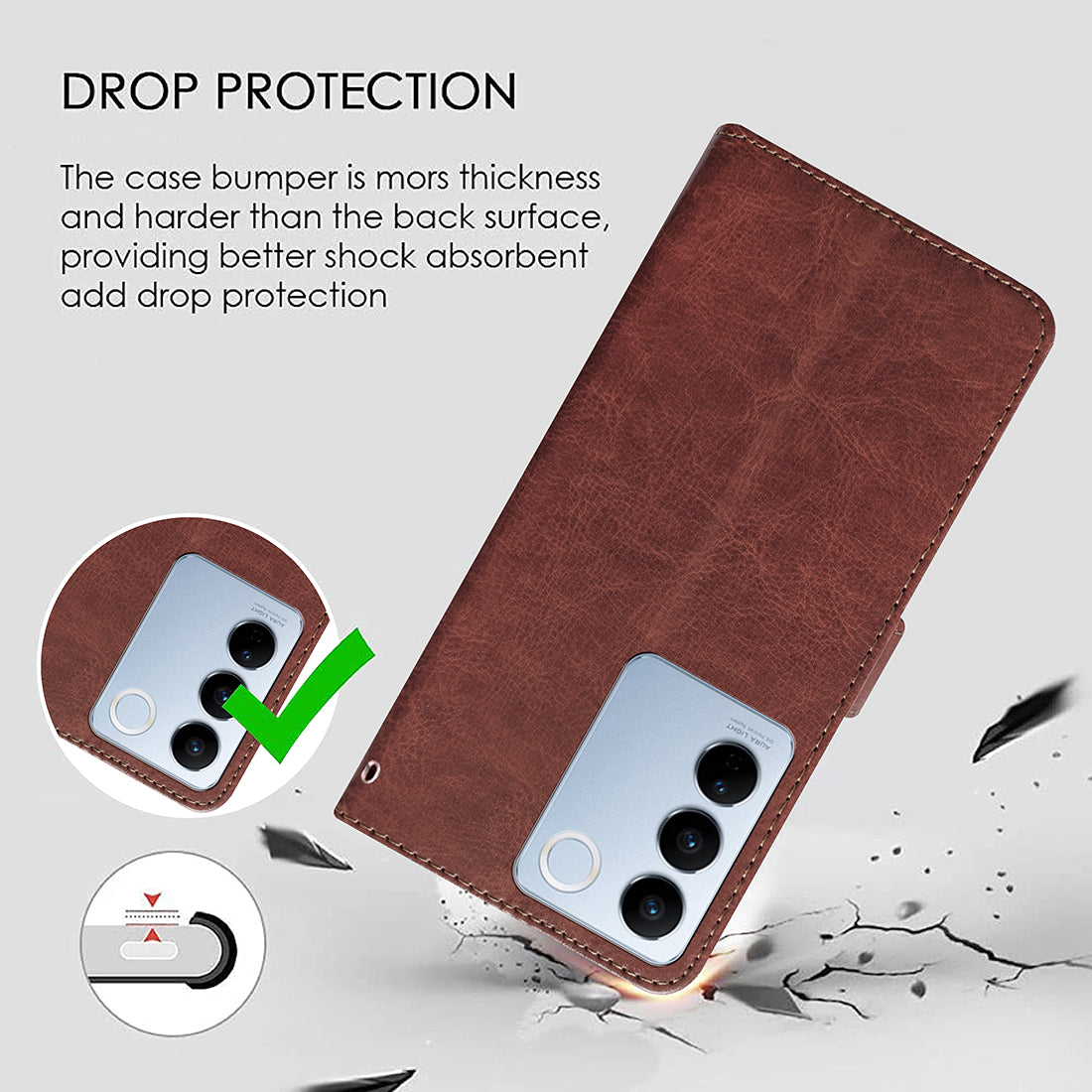 Premium Wallet Flip Cover for Vivo V27 5G / V27 Pro 5G