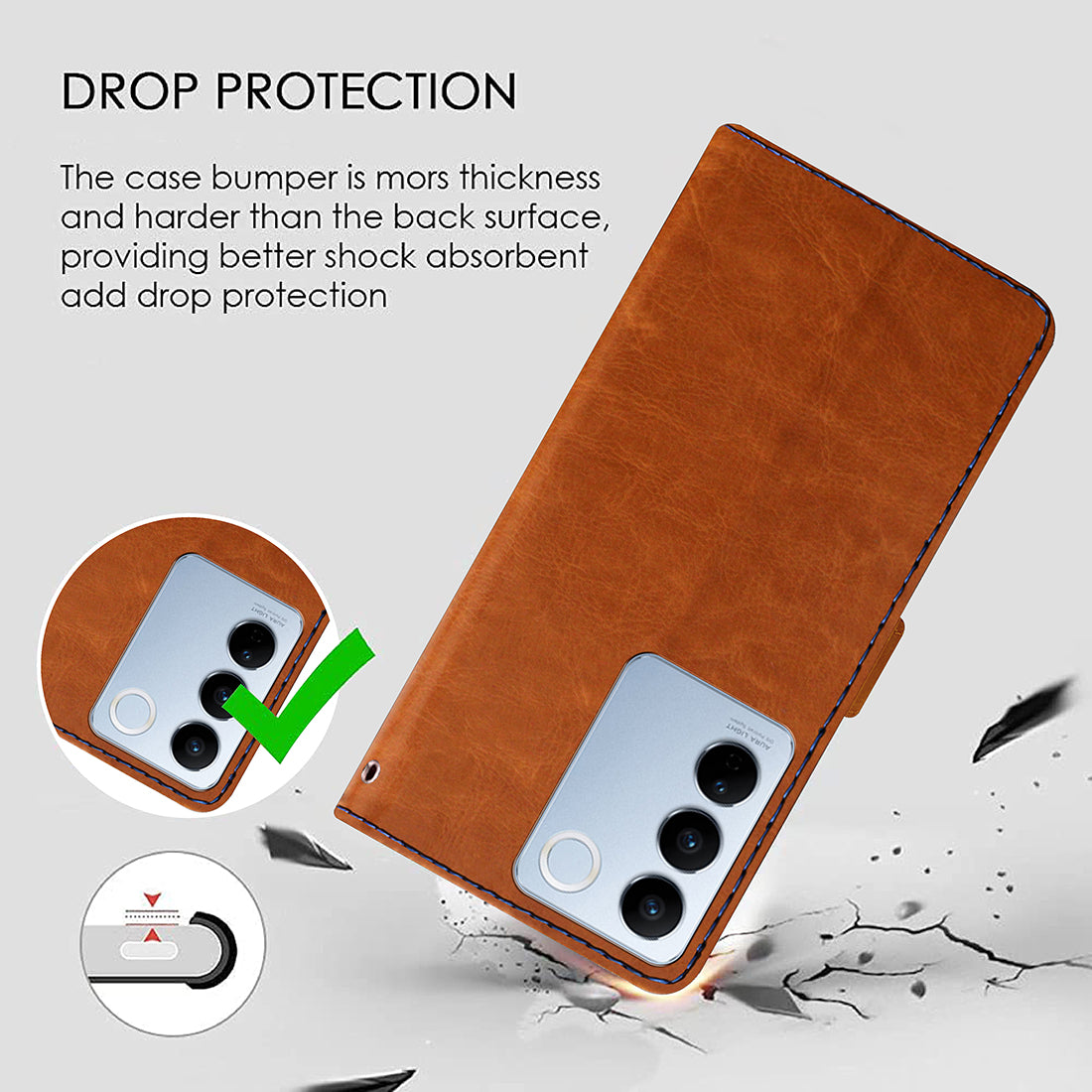 Premium Wallet Flip Cover for Vivo V27 5G / V27 Pro 5G