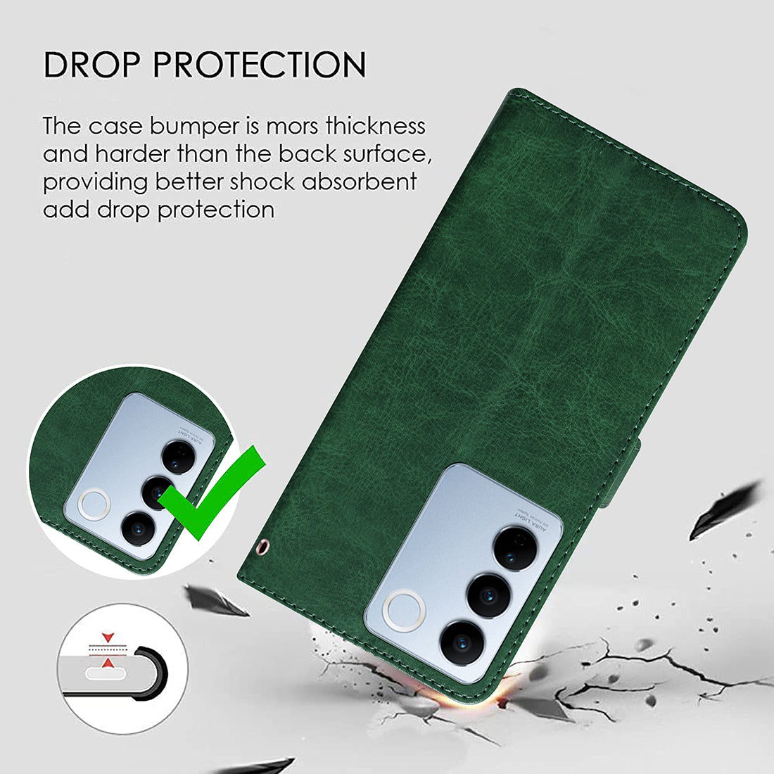 Premium Wallet Flip Cover for Vivo V27 5G / V27 Pro 5G