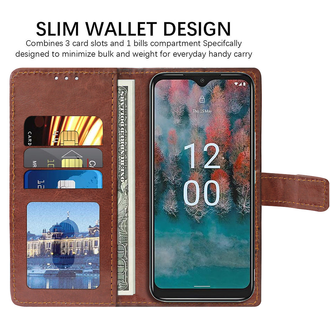 Premium Wallet Flip Cover for Nokia C12 Pro 4G