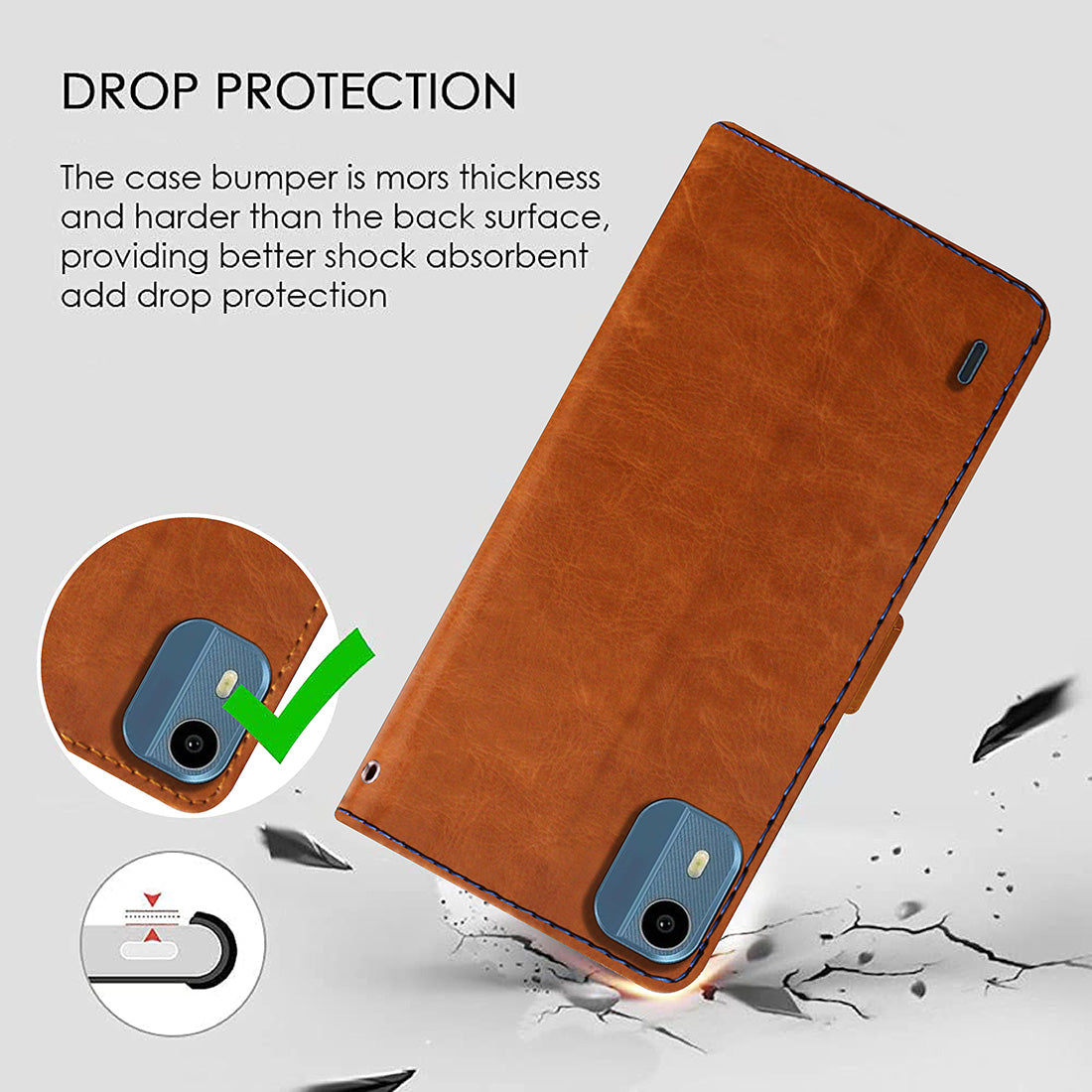 Premium Wallet Flip Cover for Nokia C12 Pro 4G