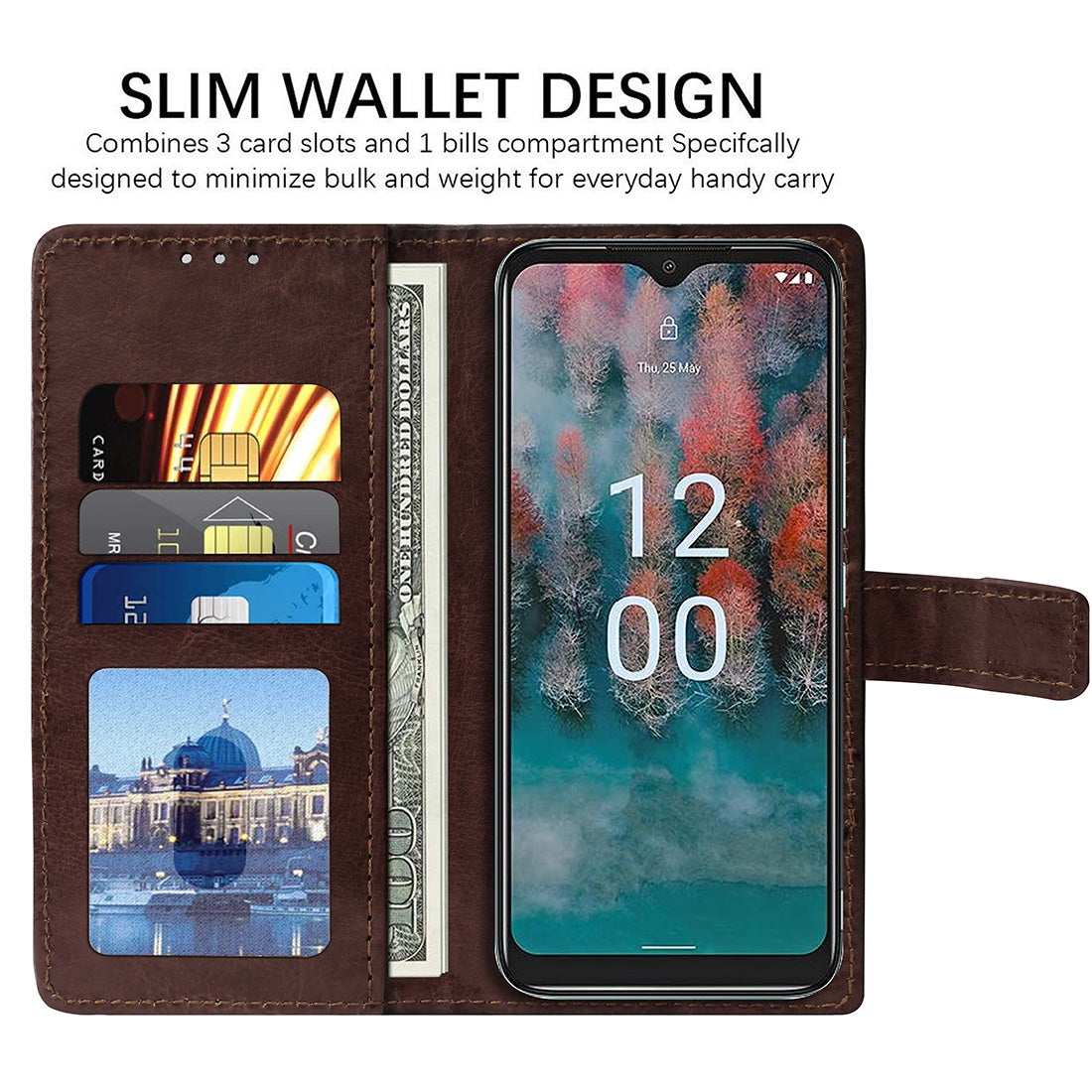 Premium Wallet Flip Cover for Nokia C12 Pro 4G