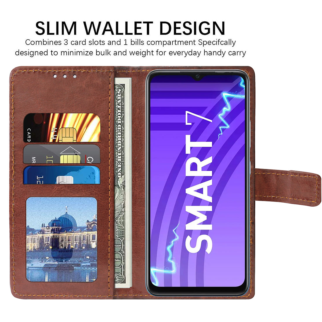 Premium Wallet Flip Cover for Infinix Smart 7 4G