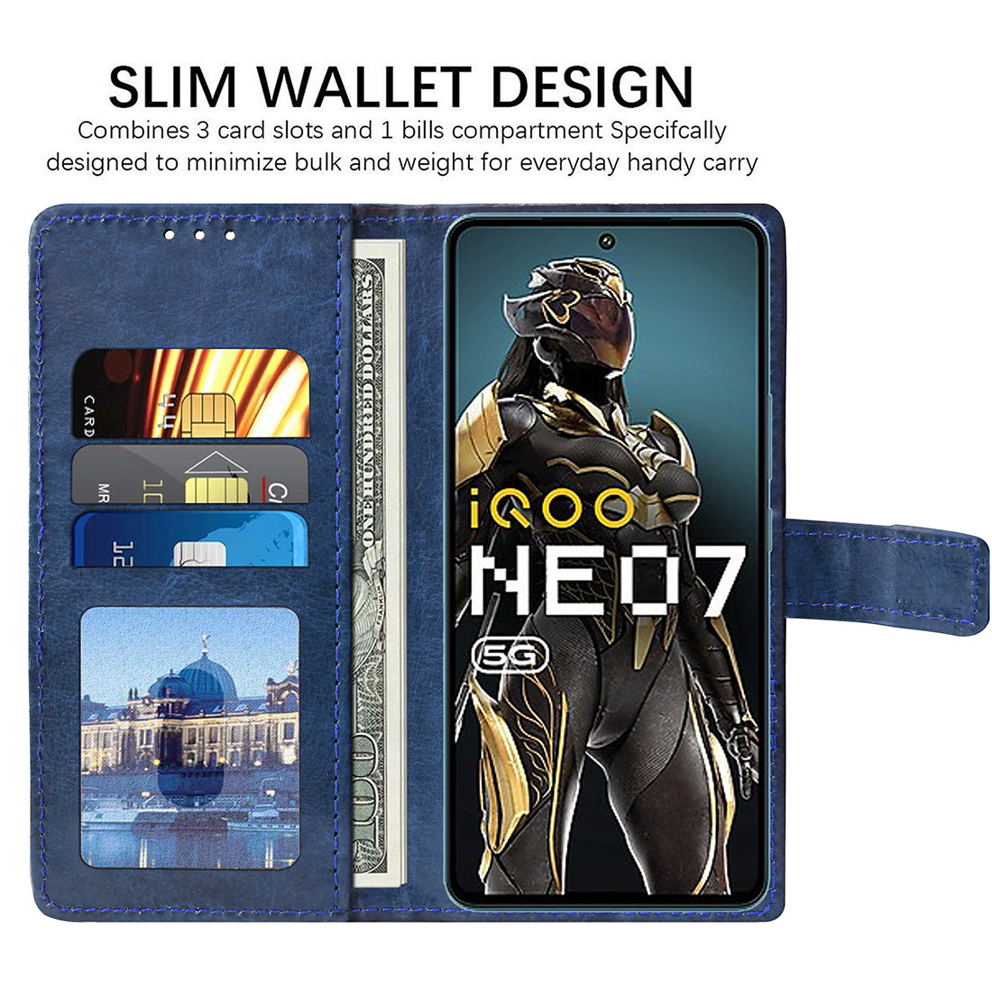 Premium Wallet Flip Cover for iQOO Neo 7 5G / Neo 7 Pro 5G