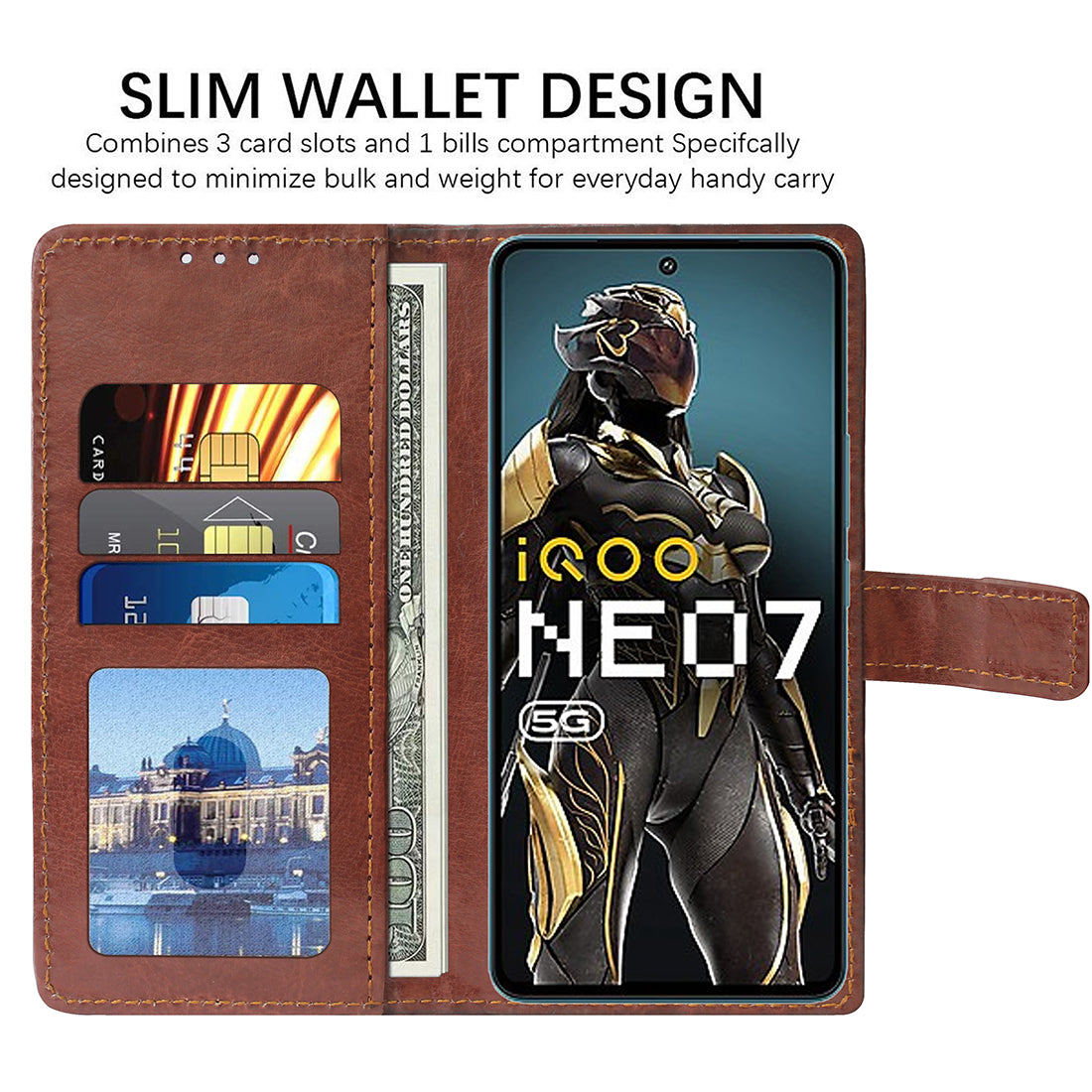 Premium Wallet Flip Cover for iQOO Neo 7 5G / Neo 7 Pro 5G