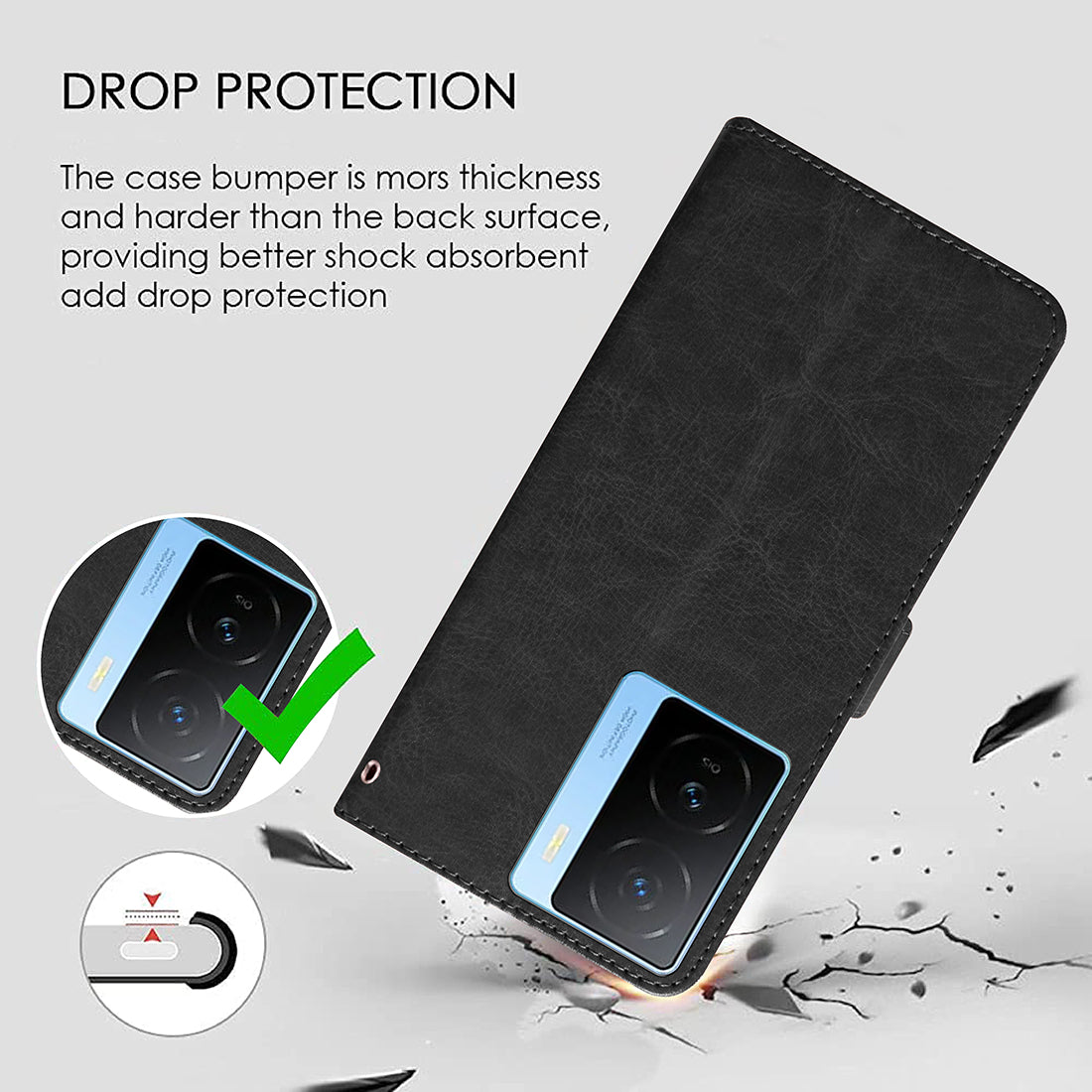 Premium Wallet Flip Cover for iQOO Z7 5G / iQOO Z7s 5G