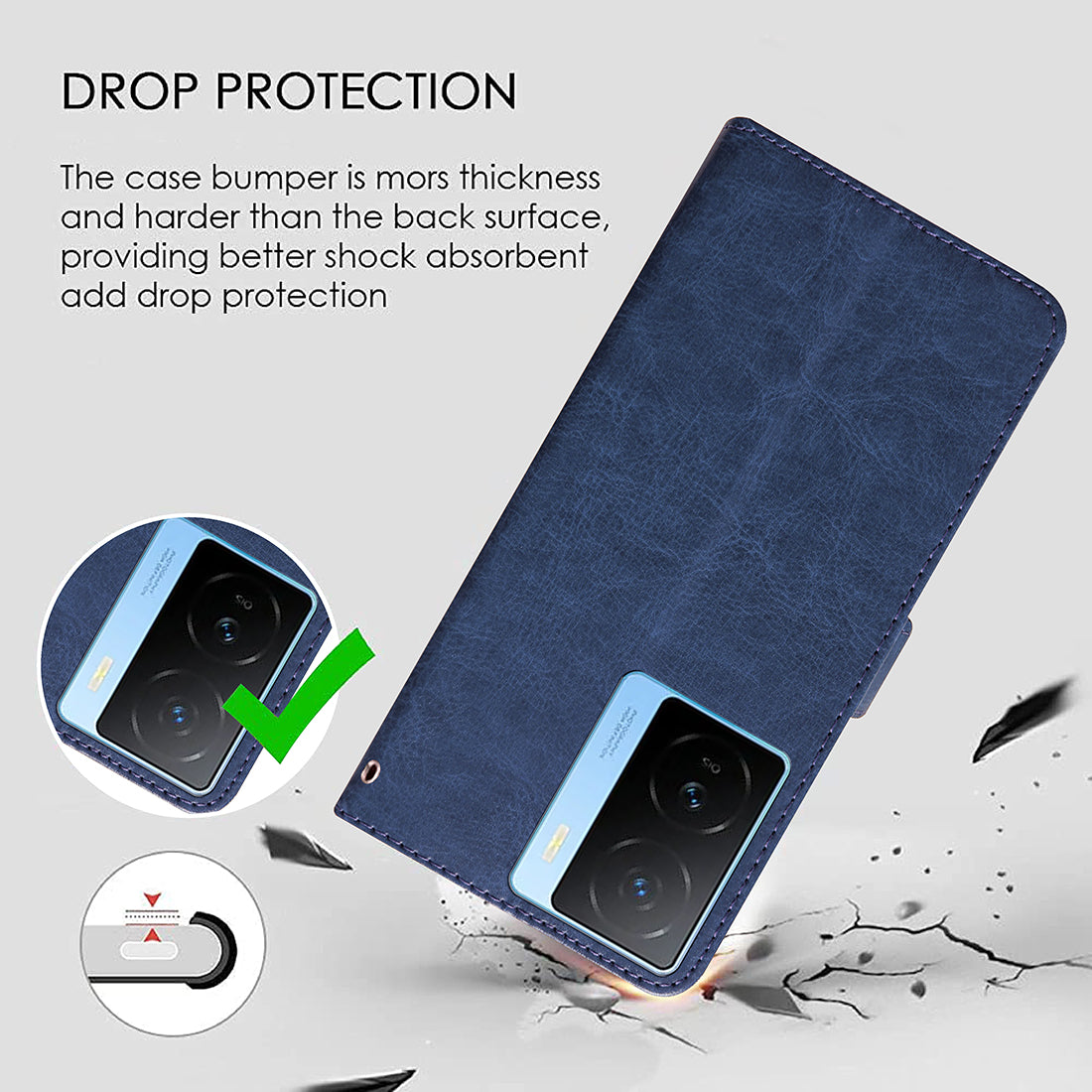 Premium Wallet Flip Cover for iQOO Z7 5G / iQOO Z7s 5G