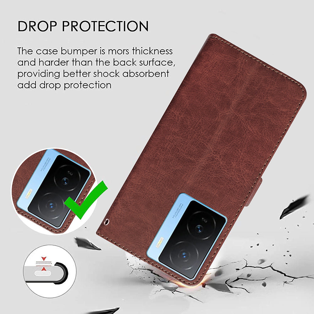 Premium Wallet Flip Cover for iQOO Z7 5G / iQOO Z7s 5G