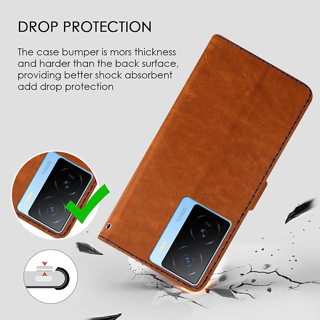 Premium Wallet Flip Cover for iQOO Z7 5G / iQOO Z7s 5G