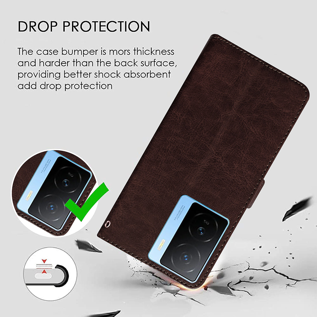 Premium Wallet Flip Cover for iQOO Z7 5G / iQOO Z7s 5G