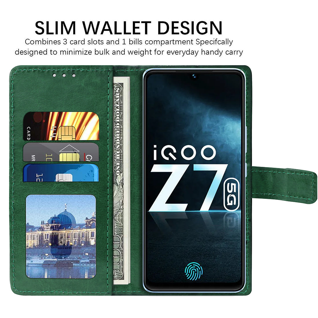 Premium Wallet Flip Cover for iQOO Z7 5G / iQOO Z7s 5G