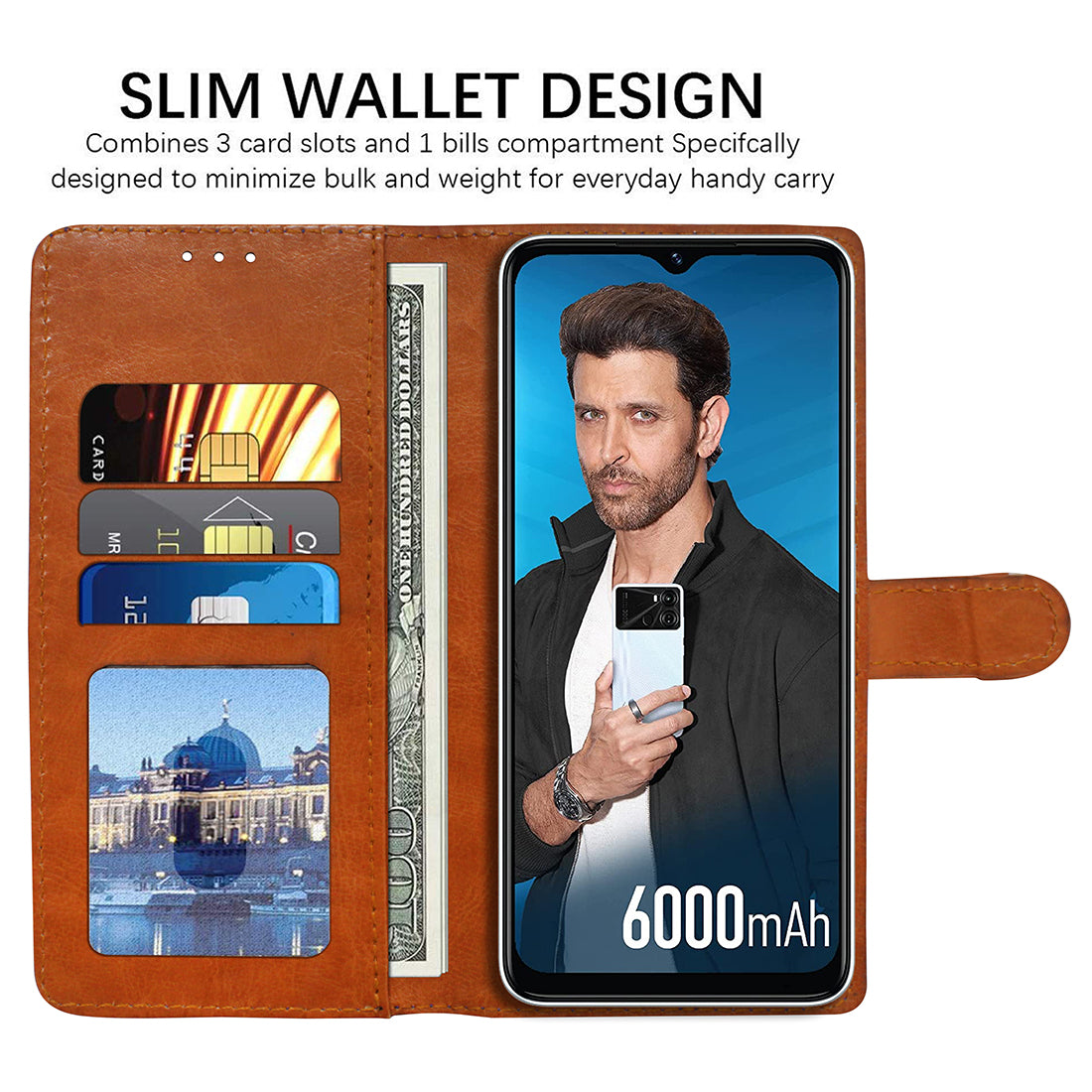 Premium Wallet Flip Cover for Itel A60 4G