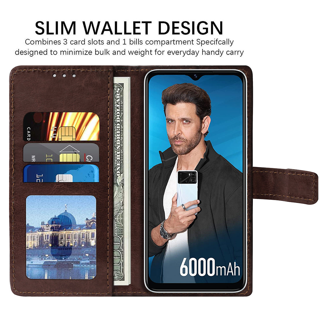 Premium Wallet Flip Cover for Itel A60 4G