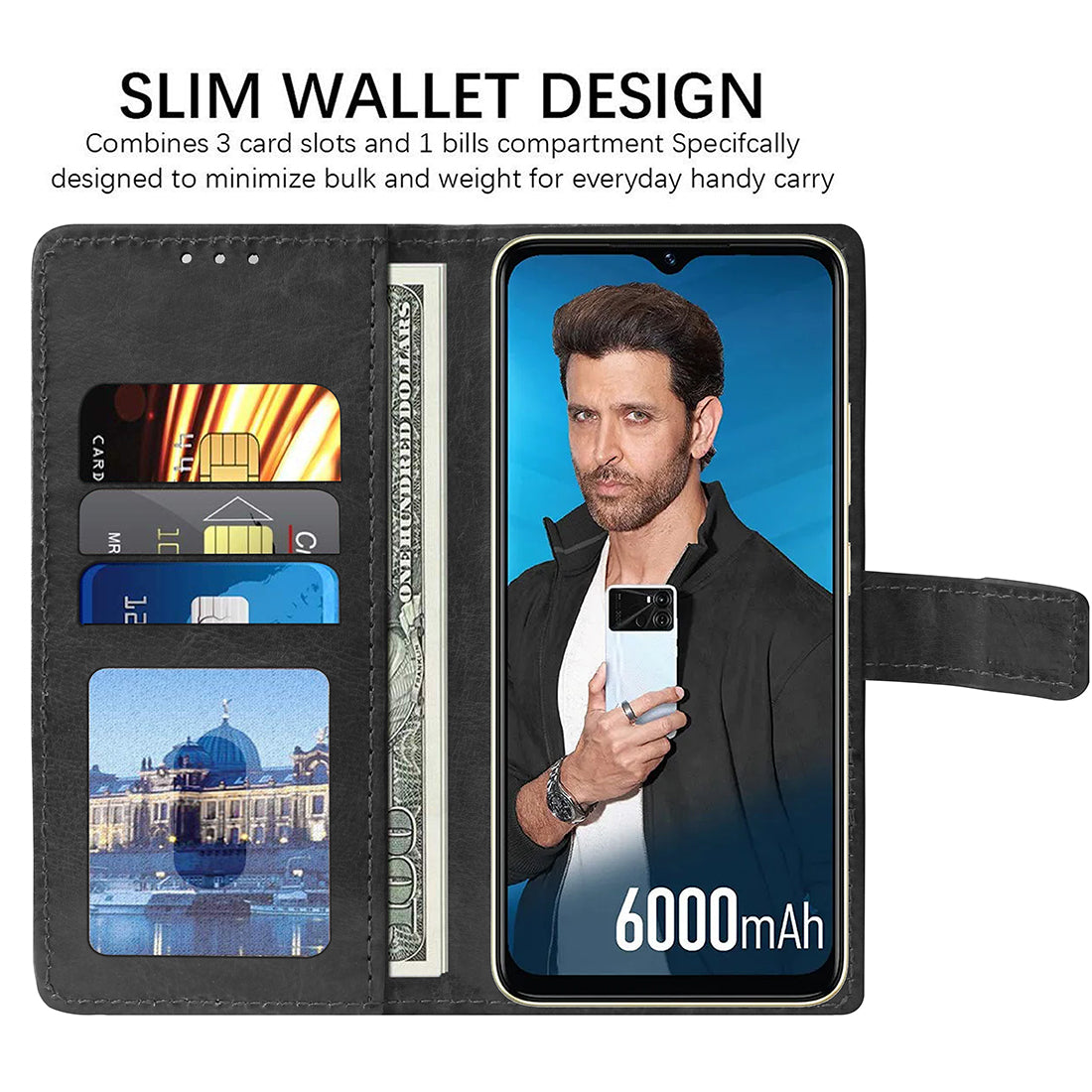 Premium Wallet Flip Cover for Itel P40 4G