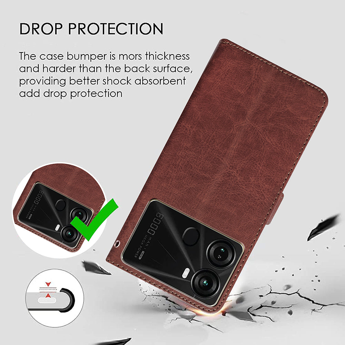 Premium Wallet Flip Cover for Itel P40 4G