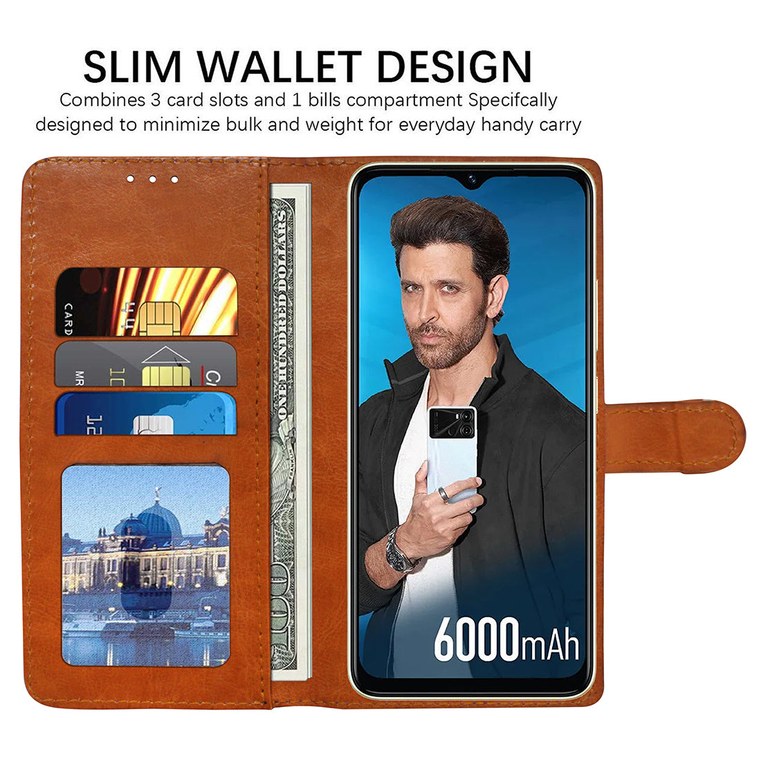 Premium Wallet Flip Cover for Itel P40 4G