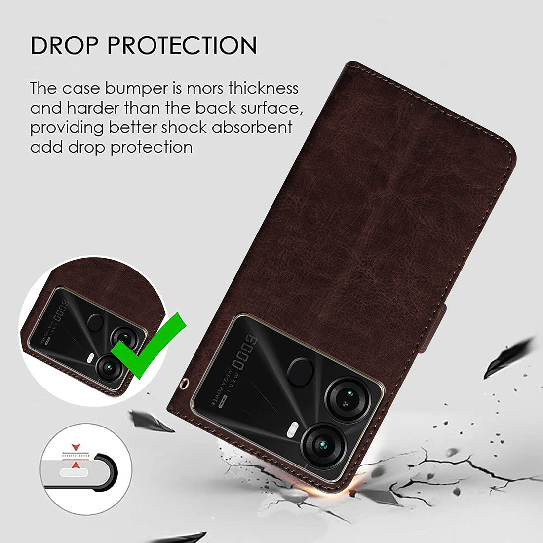 Premium Wallet Flip Cover for Itel P40 4G