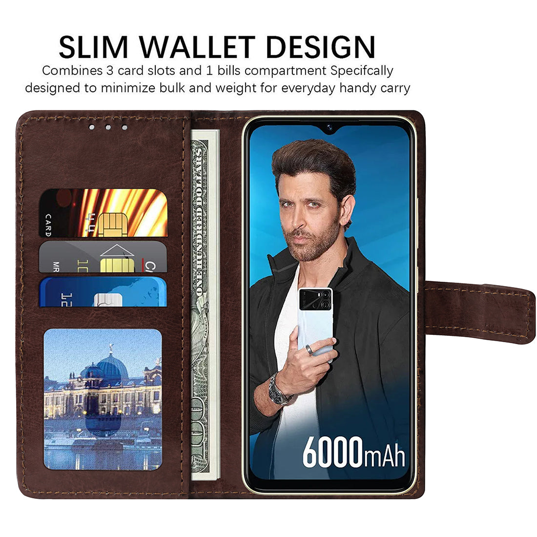 Premium Wallet Flip Cover for Itel P40 4G