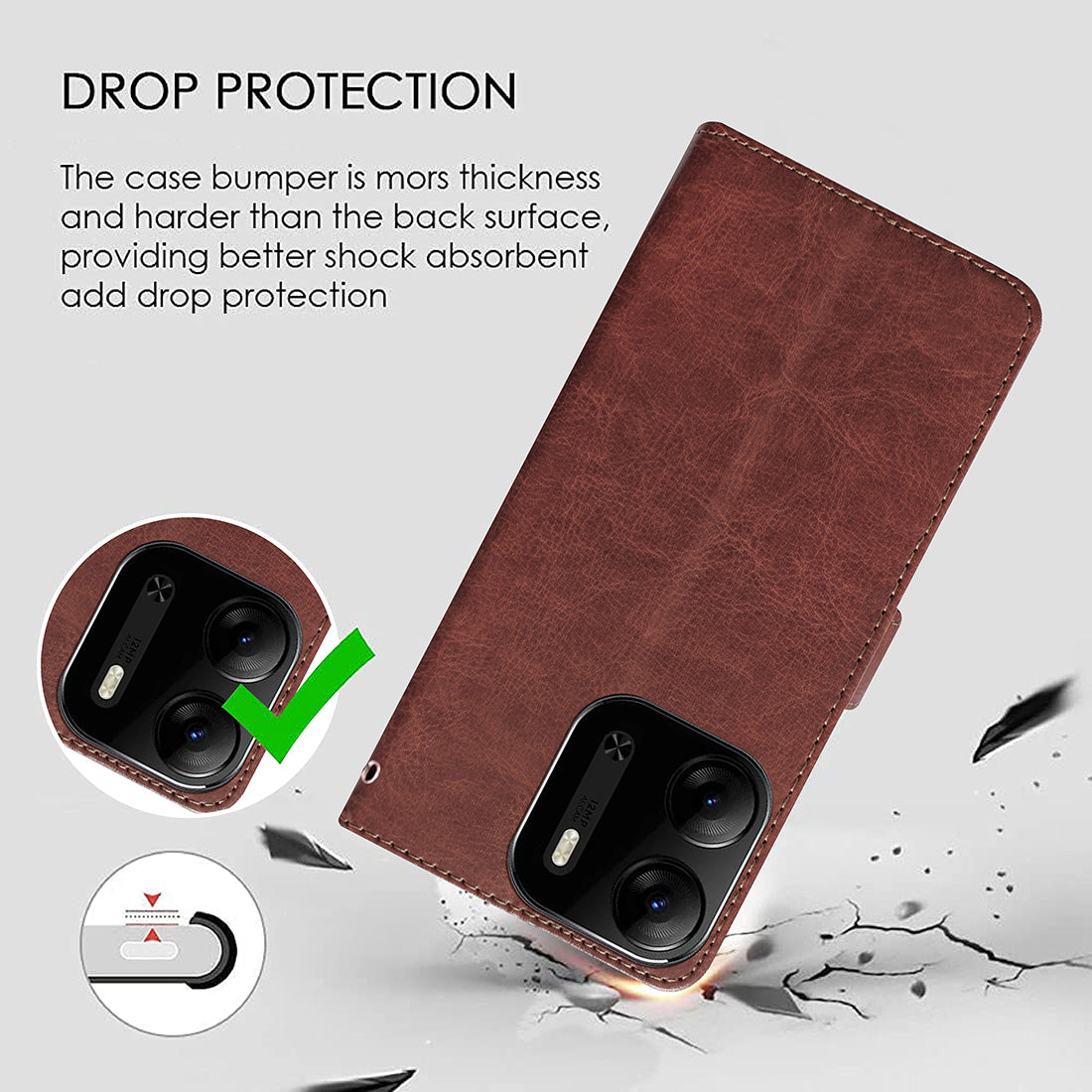 Premium Wallet Flip Cover for Tecno POP 7 Pro 4G