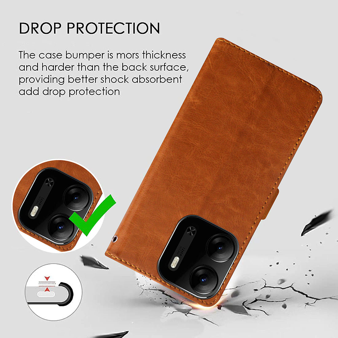 Premium Wallet Flip Cover for Tecno POP 7 Pro 4G