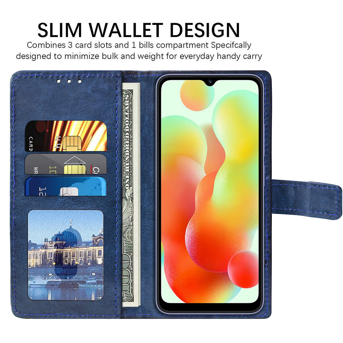 Premium Wallet Flip Cover for Mi Redmi 12C 4G / Poco C55 4G