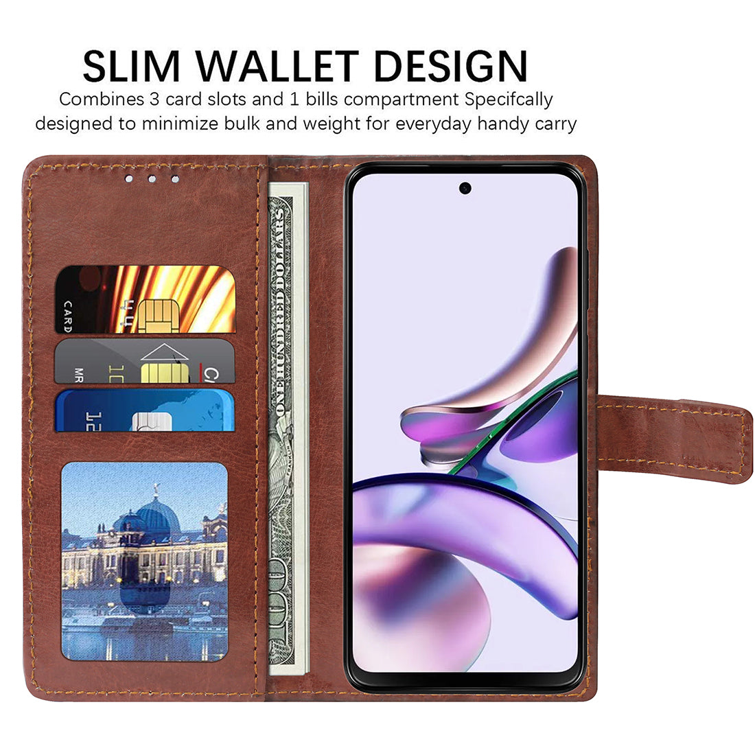Premium Wallet Flip Cover for Motorola Moto G13 4G