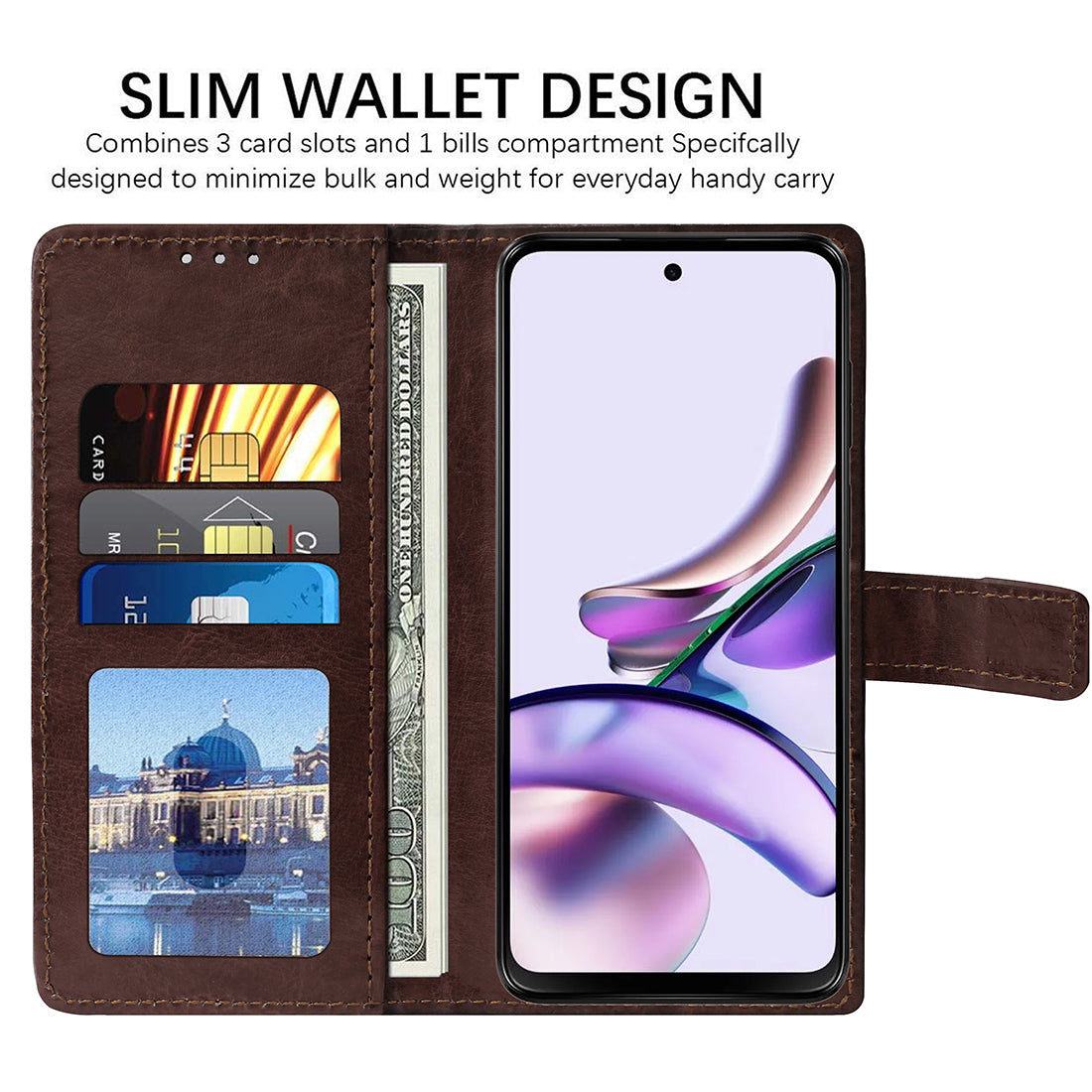 Premium Wallet Flip Cover for Motorola Moto G13 4G