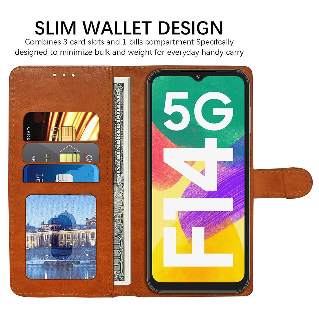 Premium Wallet Flip Cover for Samsung Galaxy F14 5G