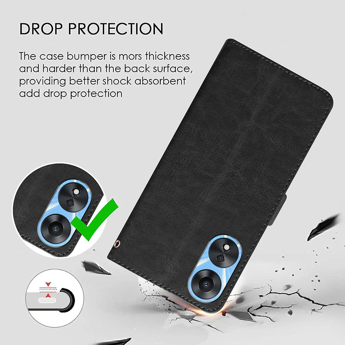 Premium Wallet Flip Cover for Oppo A78 5G / A58 5G