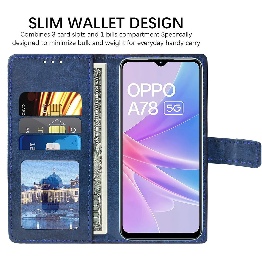 Premium Wallet Flip Cover for Oppo A78 5G / A58 5G