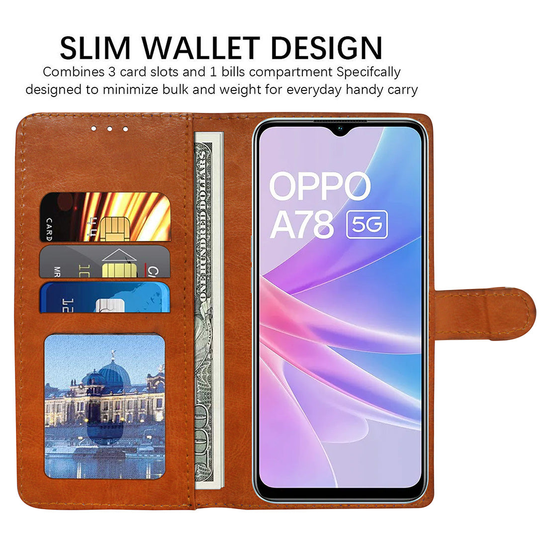 Premium Wallet Flip Cover for Oppo A78 5G / A58 5G