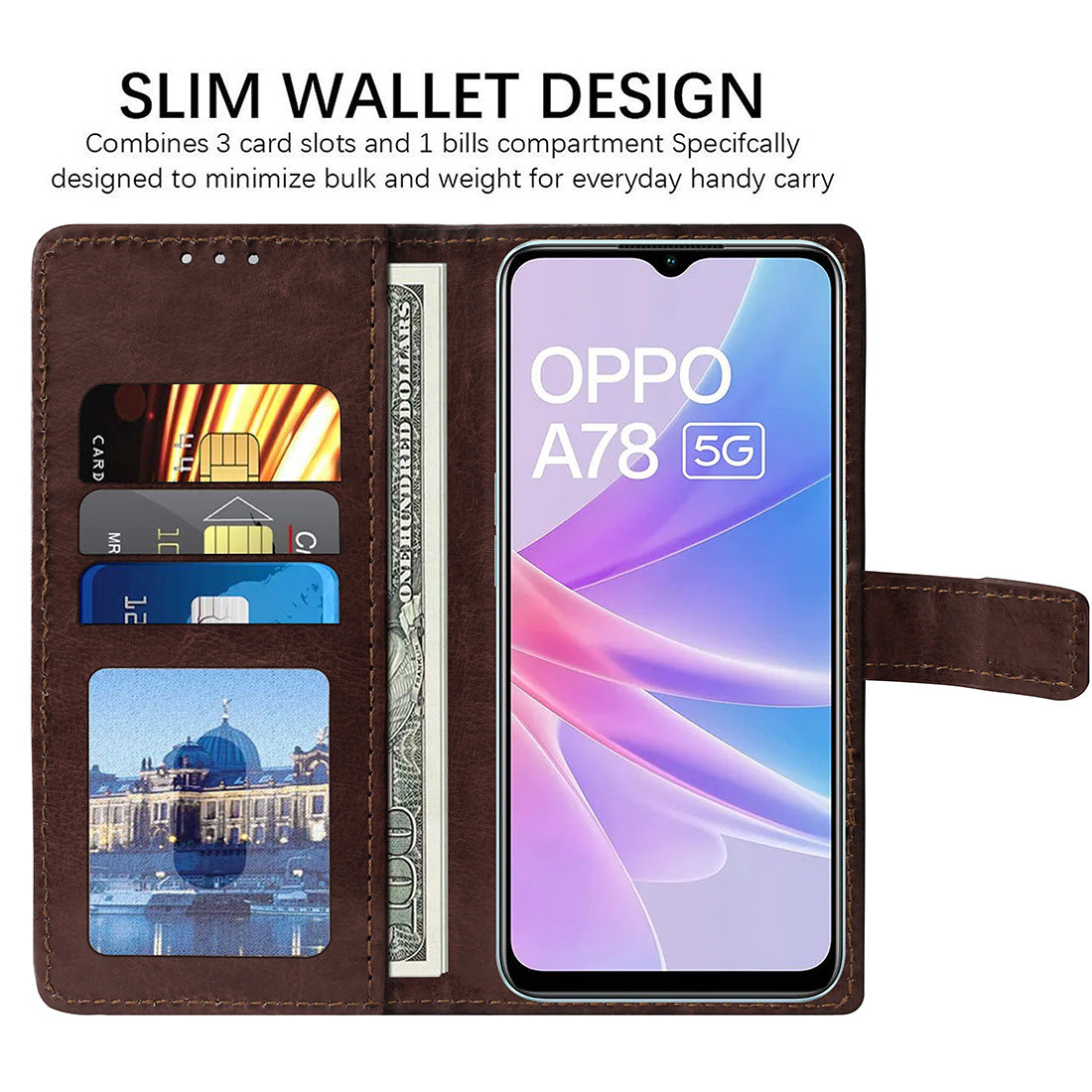 Premium Wallet Flip Cover for Oppo A78 5G / A58 5G