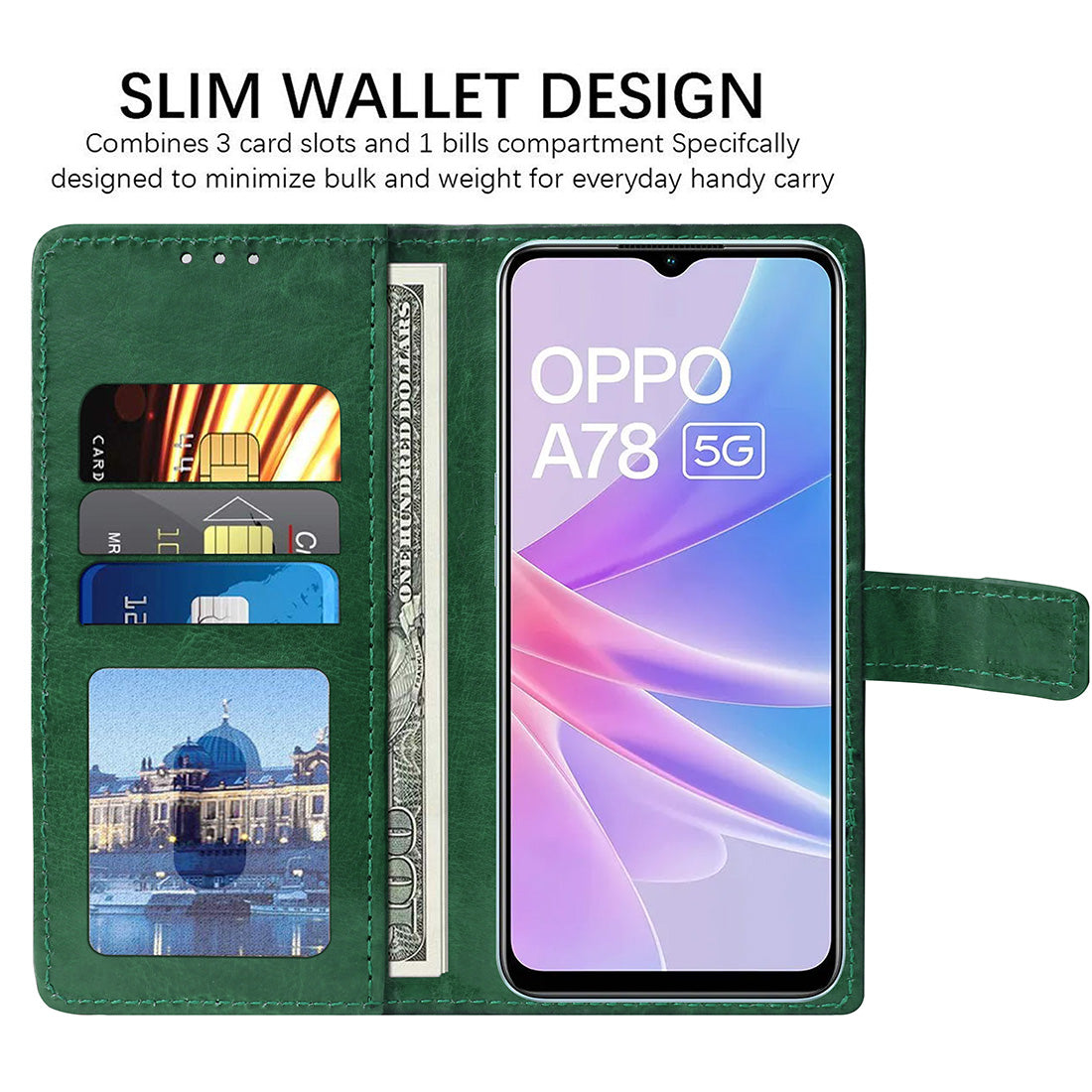 Premium Wallet Flip Cover for Oppo A78 5G / A58 5G