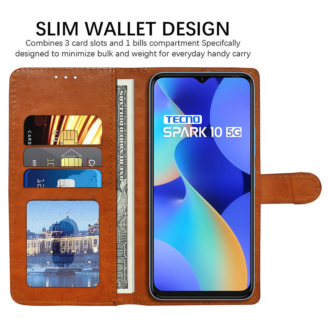 Premium Wallet Flip Cover for Tecno Spark 10 5G